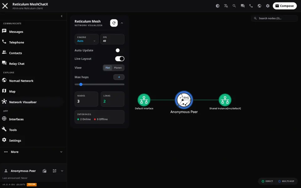 Screenshots Desktop network visualiser
