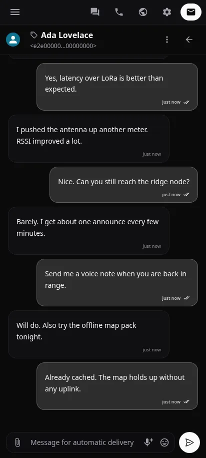 Screenshots Mobile conversation